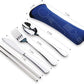 Portable Silverware Set with Case, Lengnoyp Travel Camping Utensils Set, Premium Stainless Steel Travel Cutlery Set
