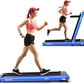 GYMAX Walking Pad, 4.75HP Under Desk Treadmill with LED Touch Screen, App Control, Built-in Speaker & Handle, 2 in 1 Folding Compact Portable Treadmill for Home Small Space