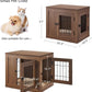unipaws 25.5 Inch Furniture Style Dog Crate for Small Dogs, Cats, Min Pigs, Rabbit, Indoor Aesthetic Puppy Kennel, Modern Decorative Wood Wire Cage, Pretty Cute End Side Table Nightstand, Walnut