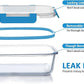 M MCIRCO 24-Piece Glass Food Storage Containers with Upgraded Snap Locking Lids,Glass Meal Prep Containers Set - Airtight Lunch Containers, Microwave, Oven, Freezer and Dishwasher, Blue