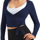 Women Tie Front Shrug Long Sleeve Bolero Cardigan Lightweight Casual Tops
