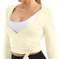 Women Tie Front Shrug Long Sleeve Bolero Cardigan Lightweight Casual Tops