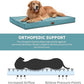 Outdoor Extra Large Dog Crate Bed, Big Waterproof Dog Bed for Large Dogs, Orthopedic Egg Foam Pet Bed Mat with Removable Cooling Cover, Light Blue