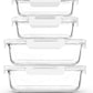 [80 oz & 36 oz]Extra Large Glass Food Storage/Baking Containers Set with Lids, 2 Pack 80 oz(10 cup)&2 Pack 36 oz (4.5 cup)Airtight Glass Container,Microwave,Oven,Freezer and Dishwasher, White