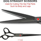 Professional Dog Grooming Scissors kit Black 5 in 1, Dog Shears for Grooming 6CR Premium Stainless Steel Grooming Scissors Kit for Dogs Cat Pet