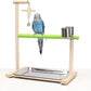 Bird Palyground, Parrot Playstand Natural Wood, Bird Perch Stand Gym with Feeder Cups and Removable Tray, Bird Cage Accessories for Parakeets Cockatiels Lovebirds