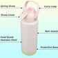 Insulated Water Bottle with Straw Lid,24 oz Stainless Steel Vacuum Metal Bottle with Silicone Handle,Pearl