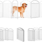 6 Panles Full Matel Freestanding Dog Gates with Door, 144"Extra Wide 32"Tall Free Standing Dog Pet Gate for Indoor & Outdoor. Foldable Pet Fences for Doorways, House, Stairs, Porch, Deck, Yard