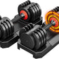 VEICK 25/55 lbs Adjustable Dumbbell with Anti-Slip Turning Handle, Fast Adjust Weight for Men Women, Exercise Equipment with Tray for Home Gym Full Body Workout Fitness