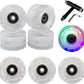 FREEDARE Roller Skate Wheels 54mm/58mm and Bearings Indoor Outdoor Luminous Light Up 83A with T Tools for Double Row Skating and Skateboard (8 Pack)