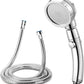 Modern 3-Setting Detachable Shower Head with 59-Inch Hose, High Pressure Water Saving, 360 Rotating Adjustable Handheld Shower Head with ON/OFF Switch and 3 Spray Modes, Chrome Finish