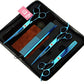 LILYS PET Professional PET Grooming scissors Kit,Coated Titanium,Sharp and Strong Stainless Steel Blade for Dogs Cats Hair Cutting,3 Pieces of Scissors with a Comb and a Case (7.0 inches, Blue)