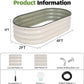 G GOOD GAIN Galvanized Metal Raised Garden Bed Kit - 4x2x1FT Outdoor Planter Box with Safety Edging and Gloves for Vegetables, Fruits, Flowers(White, 2PC)