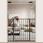 WAOWAO Triple Lock Baby Gate Extra Wide 39.76-43.7" Pressure Mounted Walk Through Swing Auto Close Safety Black Metal Dog Pet Puppy for Stairs,Doorways,Kitchen