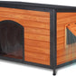 Dog House Outdoor Weatherproof 43.3" L Chew Proof Dog Kennel for Small Medium Large Dogs with Strong Metal Chew Proof Frame Raised Design