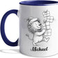 Personalized Lion Lover Coffee Cup 11 Oz 15 Oz, Lion Wild Animal Ceramic Coffee Mug Gift For Kids Child on Birthday Holiday, Custom Name Lions White Accent Teacup, Animal Travel Mug Gift For Friends
