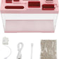 Modern Acrylic Betta Fish Tank Aquarium Kit with LED Lighting and USB Charging Ports 20 Gallon Small Fish Tank for Home Office Decor, Ideal for Living Rooms, bedrooms (Pink)