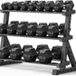 PAPABABE Hex Dumbbell Set with Rack, Rubber Encased Free Weight with Weight Storage Racks, Multiple Weight Options for Home Gym and Fitness
