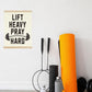 Gym Motivational Posters Funny College Dorm Posters Gifts for Guys Girls Friends Lift Heavy Pray Hard Gym Flag Wall Art Decor Sign for Home Gym Bedroom Office