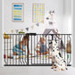 Fairy Baby Extra Wide Baby Gate Black 53-57.5 Inch Wide, Walk Through Pressure Mounted No Drill, Long and Large Tension Gate for Pet and Kids