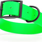 Dogline Biothane Waterproof Dog Collar Strong Coated Nylon Webbing with Black Hardware Odor- Proof for Easy Care Easy to Clean High Performance Fits Small Medium or Large Dogs, Tropical Green