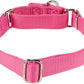 Hyhug Improved Design Nylon Webbing, Cold Water Washing Does Not Fade, Not Polluting Dog Hair, Wear Resistant and Not Prone to Fuzzing. No Slip Training Martingale Collar (Candy Pink, Medium)