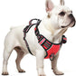 Timos Dog Harness Small Sized, No Pull with Neck Lockable Snap,No Choke Front Clip Dog Reflective Harness,Adjustable Metal Rings 3 Buckles,Easy Control Handle for Small Dogs Red S