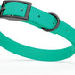 Dogline Biothane Waterproof Dog Collar Strong Coated Nylon Webbing with Black Hardware Odor- Proof for Easy Care Easy to Clean High Performance Fits Small Medium or Large Dogs, Teal