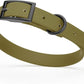 Dogline Biothane Waterproof Dog Collar Strong Coated Nylon Webbing with Black Hardware Odor- Proof for Easy Care Easy to Clean High Performance Fits Small Medium or Large Dogs, Olive Drab Green