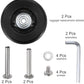 uxcell Replacement Luggage Wheels 64x18mm Suitcase Wheel Repair Kits Include 2 PU Bearing Wheels & Washers, Wrenches & Axle Screw for Trolley Bag, Inline Skate and Caster Board