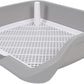 Fabater Dog Potty Toilet Training Tray, Portable Multifunctional Mesh Puppy Training Toilet Pad Holder with Bafflel for Small Dogs Puppies (Gray)