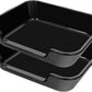 2 Pack of Extra Large Cat Litter Box (ABS Material), Low Entry Senior Litter Pen for Geriatric Kitty Big Cats, Jumbo Pet Safe Litter Boxes Tray for Indoor Pets Potty (Black, 24" L x 20" W)