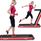 GYMAX Walking Pad, 2.25HP Foldable Treadmill with Smart App & Remote Control, Bluetooth LED Monitor, Small Spaces Compact Running Machine, Folding Portable Under Desk Treadmill for Home Office