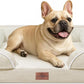 Comfort Expression Small Dog Beds Waterproof Orthopedic Foam Dog Sofa Beds for Medium Dogs Comfy Pet Bed with Washable Removable Cover & Non-Slip Bottom(Small,Beige)