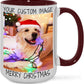 Ship Next Day Custom Mug Design Your Own Photo Text Personalized Picture Gifts for Women Men Customized Gifts Idea Personalized Coffee Mugs 15oz Dark Red Handle