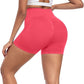 CHRLEISURE Women's 4 Packs Workout Gym Shorts, High Waisted Butt Lifting Scrunch Butt Seamless Booty Shorts