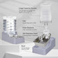 Automatic Pet Water Dispenser: 8L Light Gray Gravity Feeder with Stainless Steel Bowl - BPA-Free for Dogs Cats - No Spill Design