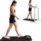 GOYOUTH 2 in 1 Under Desk Electric Treadmill Motorized Exercise Machine with Wireless Speaker, Remote Control and LED Display, Walking Jogging Machine for Home/Office Use