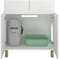 Large/Tall Litter Box Enclosure, Modern Wooden Litter Box Furniture for XL Litterbox with Drawer as Sideboard Cabinet (White)