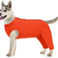 Kuoser Dog Recovery Suit for Rear Legs, Dog Surgical Suit with Pants Cover to Prevent Licking Wounds, Dog Onesie for Surgery Female Spay Male Neuter, Anti Licking Dog Recovery Leg Sleeve, Orange L