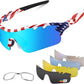 BangLong Polarized Sports Sunglasses Cycling Sun Glasses for Men Women with 5 Interchangeable Lenes for Running Baseball Golf