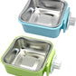 kathson Crate Dog Bowl, Removable Stainless Steel Hanging Pet Kennel Cage Bowl Food & Water Feeder Coop Cup for Puppy, Cat, Rabbit,Guinea Pigs 2pcs Square(Blue,Green)
