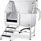 VEVOR 50" Pet Dog Bathing Station w/Stairs, Professional Stainless Steel Dog Grooming Tub w/Soap Box, Faucet,Rich Accessory, Dog Bathtub for Large,Medium,Small Pets, Washing Sink for Home Left