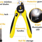 LED Dog Nail Clippers with Light, Trimmers with Protective Guard, Quick Sensor, Safety Lock and Nail File - Suitable for Large and Small Dogs & Cats (Yellow, LED)