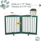 Freestanding Pet Gate for Dogs, Foldable Wooden Dog Gate for House, Stairs, Doorways, Step Over Pet Puppy Safety Fence,Support Feet Included,24" Height 2 Panels, Green