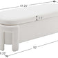 Kmax 50" Storage Ottoman Bench Modern Faux Fur Boucle Entryway Bench Comfy Upholstered End of Bed Bench for Hallway Entrance Bedroom Corner, White