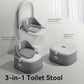 3 in 1 Toddler Potty Training Toilet Seat with Steps Ladder, Foldable Potty Train Chair Adapter for Toddlers Kids Boys Girls, Gray