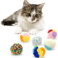 Andiker 6 Pcs Assorted Color Cat Ball Toys, Woolen Yarn Puffs Cat Pom Pom Balls Interactive Kitten Chasing Toys