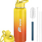 Insulated Water Bottle 40 oz, Triple Wall Vacuum Stainless Steel(Cold for 48 Hrs),Leak Proof & BPA-Free,Simple Modern Water Bottle with Drink-Through Lid & Flip Straw for Sports & Travel, Sunset