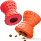 Puppy, Toys Interactive Dog Toy, Treat Dispenser Toy,Natural Rubber Dumbbell Shaped, 2pcs(Orange+Red)